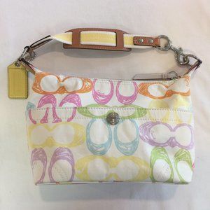 Coach Scribble F11672 white multi color handbag